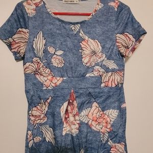 Floral Maternity Top with Pleated Front